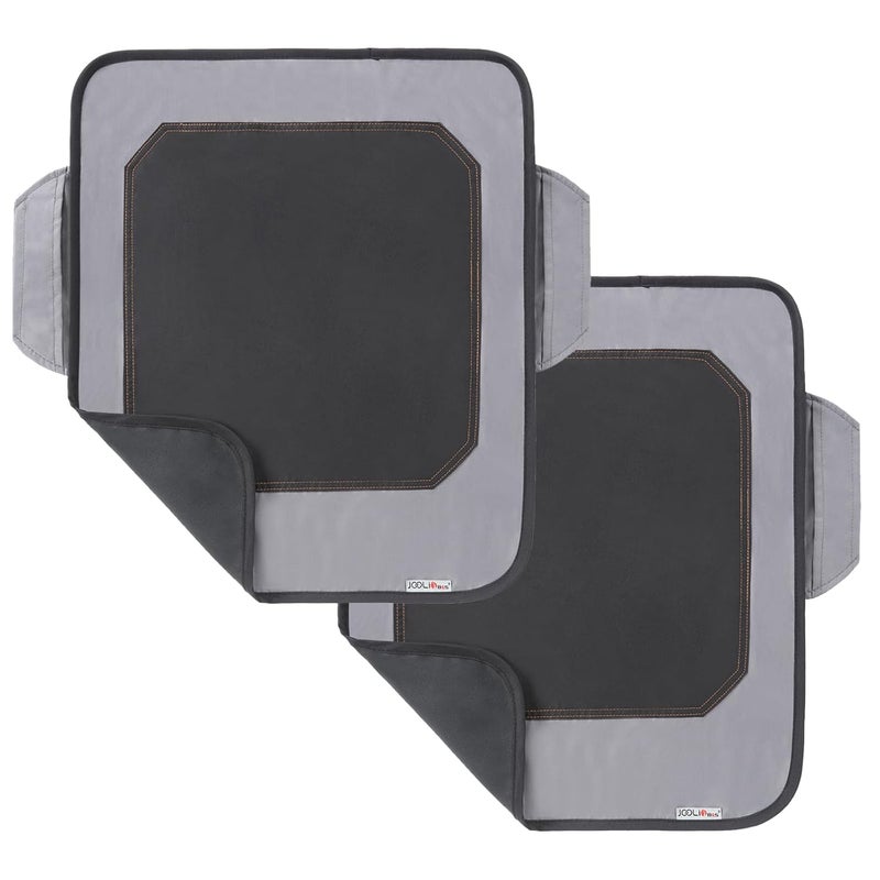 JOOLIO B&S Extra Large Booster Chair Protector Cover,Dining High Chair Seat Cover Protect Booster Chair Cover,Non-Slip Bark Grain Backing, Waterproof,Oil-Proof and Stain-Proof,Easy to Wipe Clean grey 2pcs - Image 1